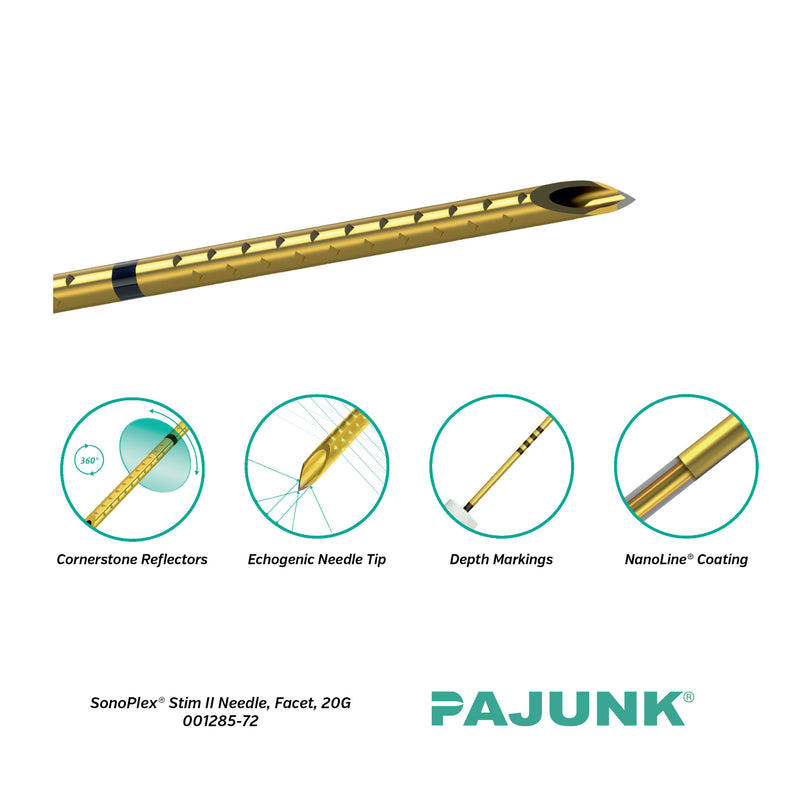 PAJUNK® SonoPlex® Stim II Peripheral Nerve Block Needle with Facet Tip