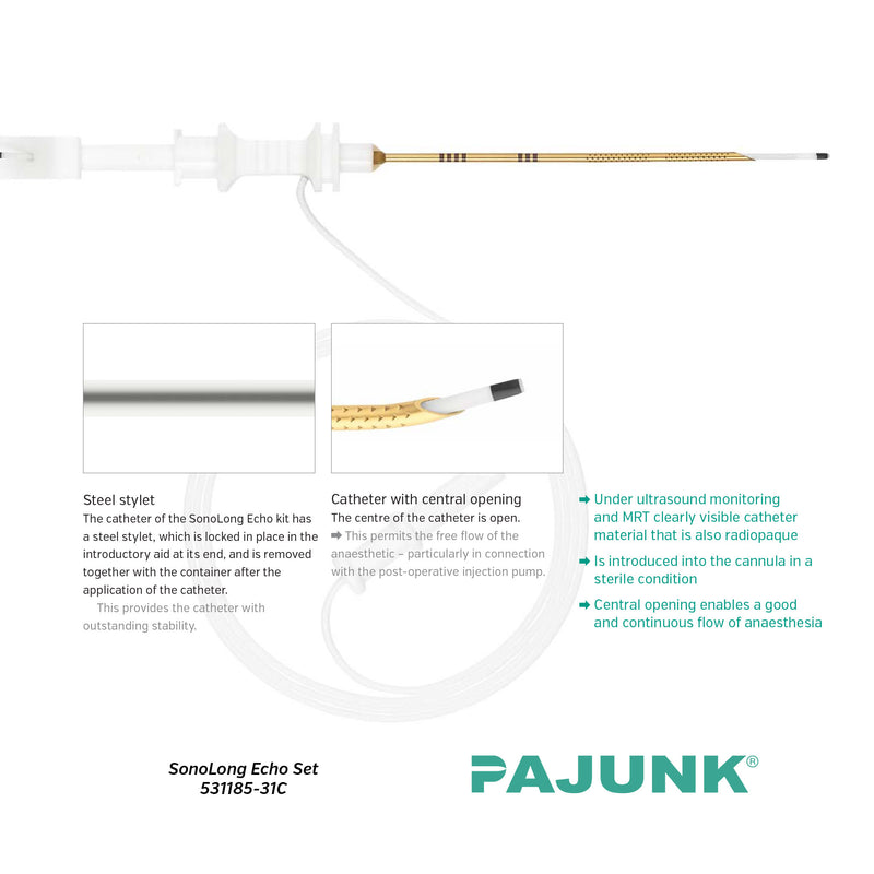 PAJUNK® SonoLong Echo Set with Tuohy Tip for Regional Anaesthesia