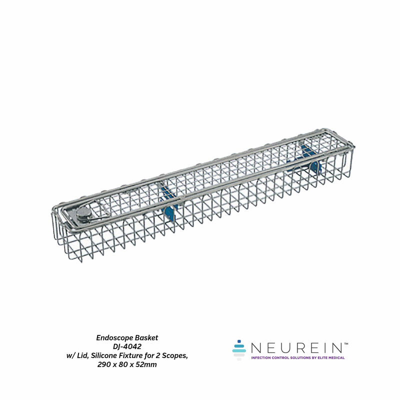 Endoscope Basket (For 2 Scopes, 290 x 80 x 52mm, with Lid)