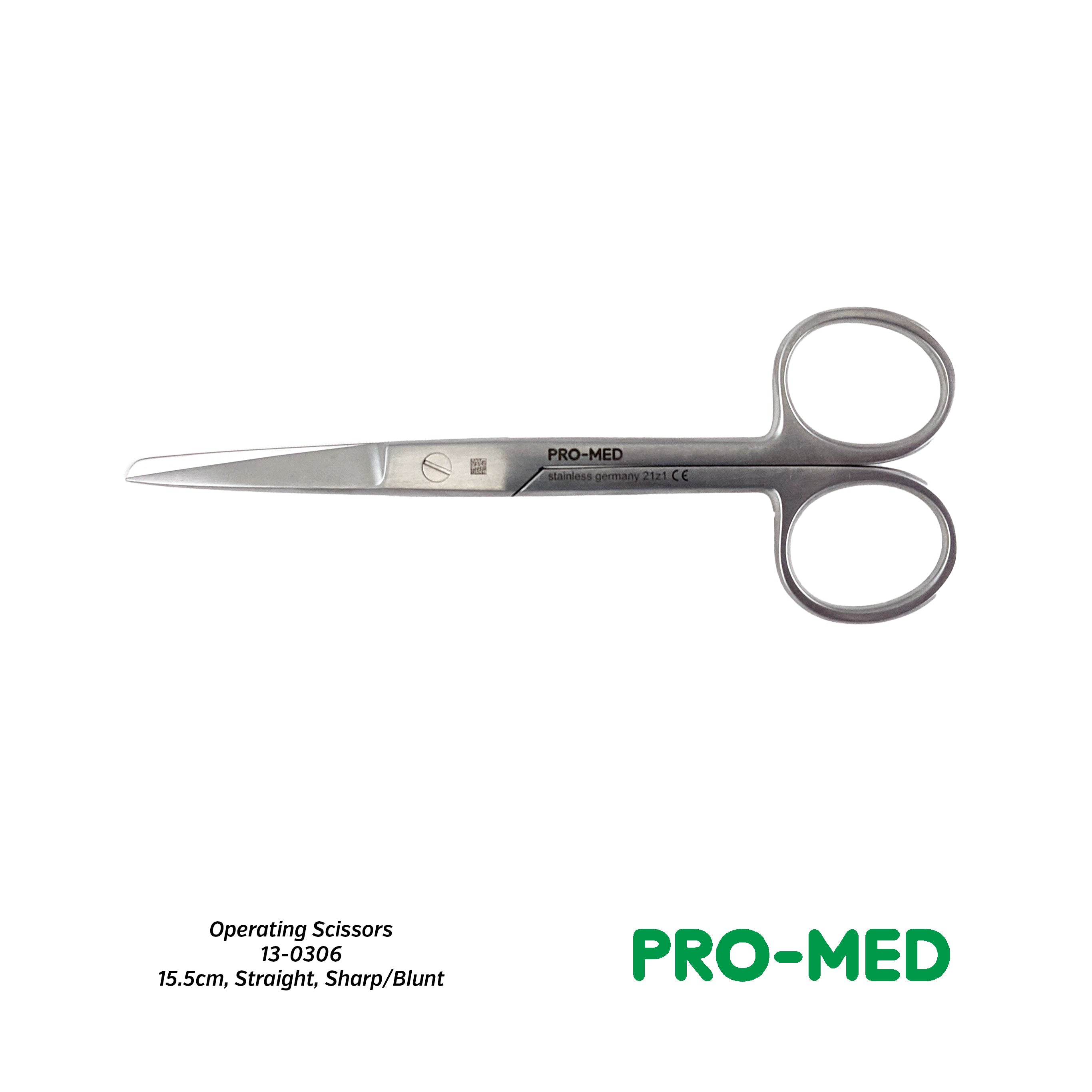 Pro-Med® Operating Scissors (15.5cm, Straight, Sharp/Blunt) - Elite Medical